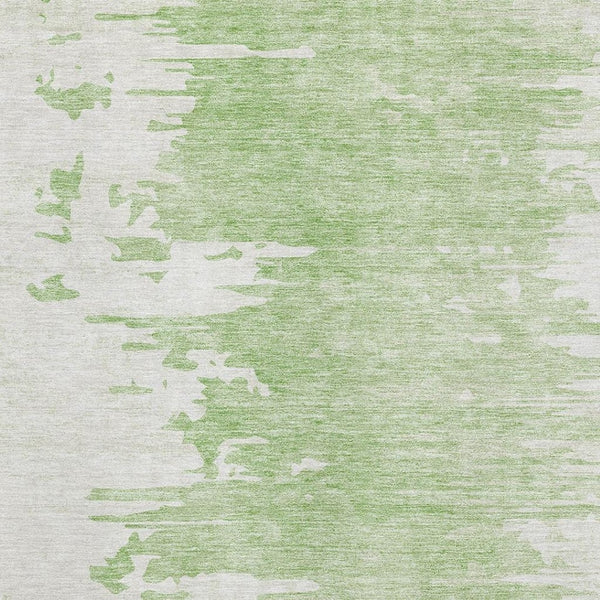 HomeRoots 9' X 12' Artichoke Green Abstract Area Rug - Washable, Stain-Resistant, UV Protected for Busy Homes 656968