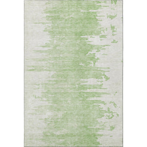 HomeRoots 10' X 14' Artichoke Green Abstract Washable Area Rug - UV-Resistant, Durable for Active Homes 656969