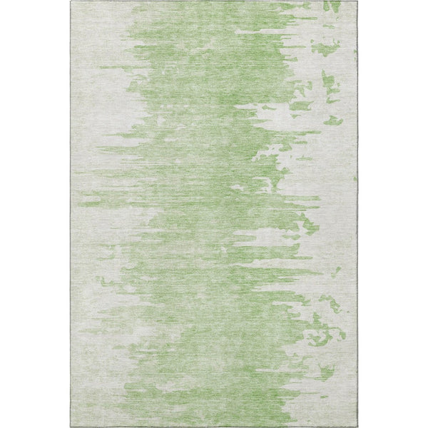 HomeRoots 10' X 14' Artichoke Green Abstract Washable Area Rug - UV-Resistant, Durable for Active Homes 656969