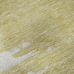 HomeRoots 8' X 10' Gold and Ivory Abstract Area Rug - Washable, UV Protected, Pet-Friendly for Modern Homes 656973