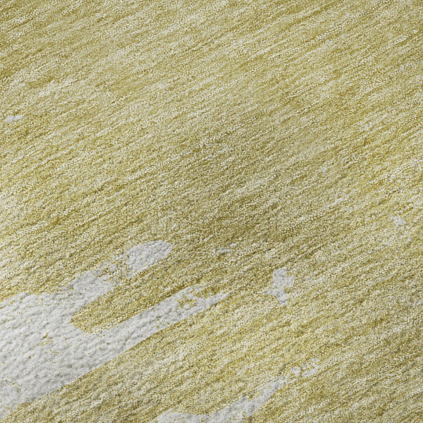HomeRoots 8' X 10' Gold and Ivory Abstract Area Rug - Washable, UV Protected, Pet-Friendly for Modern Homes 656973