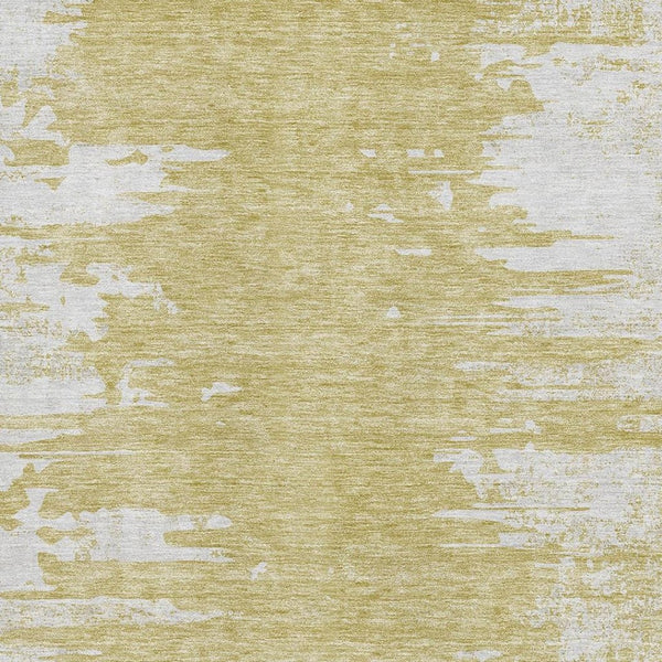 HomeRoots 9' X 12' Gold And Ivory Abstract Area Rug - Washable, UV Protected, Durable & Stylish for Homes 656974