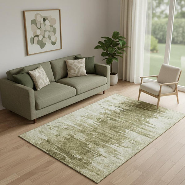 HomeRoots 5' X 8' Coffee And Ivory Abstract Area Rug - Washable, UV Resistant, Durable, Stain-Repellent Design 656977