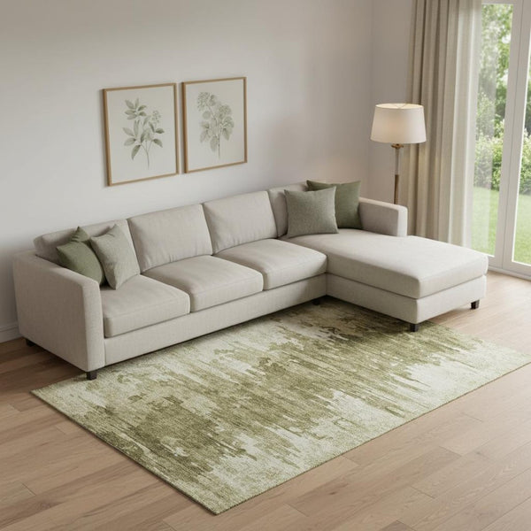 HomeRoots 8' X 10' Coffee & Ivory Abstract Washable Area Rug – Durable, Stain-Resistant with UV Protection! 656979
