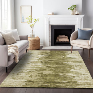 HomeRoots 8' X 10' Coffee & Ivory Abstract Washable Area Rug – Durable, Stain-Resistant with UV Protection! 656979