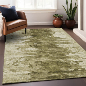 HomeRoots 8' X 10' Coffee & Ivory Abstract Washable Area Rug – Durable, Stain-Resistant with UV Protection! 656979