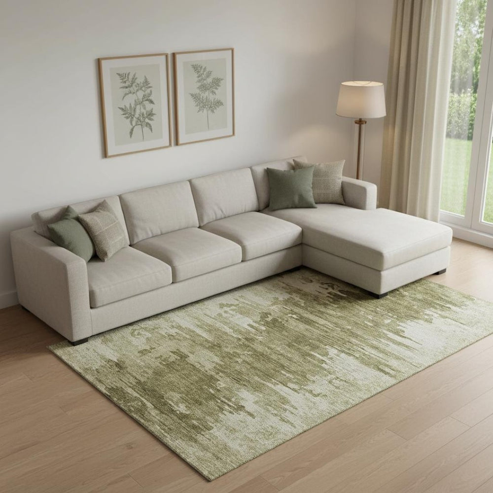 HomeRoots 9' X 12' Stylish Coffee & Ivory Abstract Area Rug – Washable, UV-Protected, Durable for Homes & Pets 656980