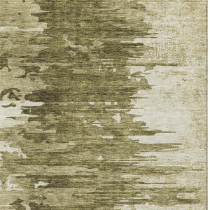 HomeRoots 9' X 12' Stylish Coffee & Ivory Abstract Area Rug – Washable, UV-Protected, Durable for Homes & Pets 656980