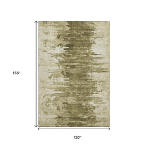 HomeRoots 10' X 14' Coffee and Ivory Abstract Area Rug - Stylish, Washable, UV-Protected for Busy Homes! 656981