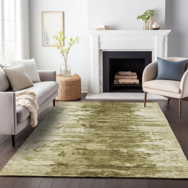 HomeRoots 10' X 14' Coffee and Ivory Abstract Area Rug - Stylish, Washable, UV-Protected for Busy Homes! 656981