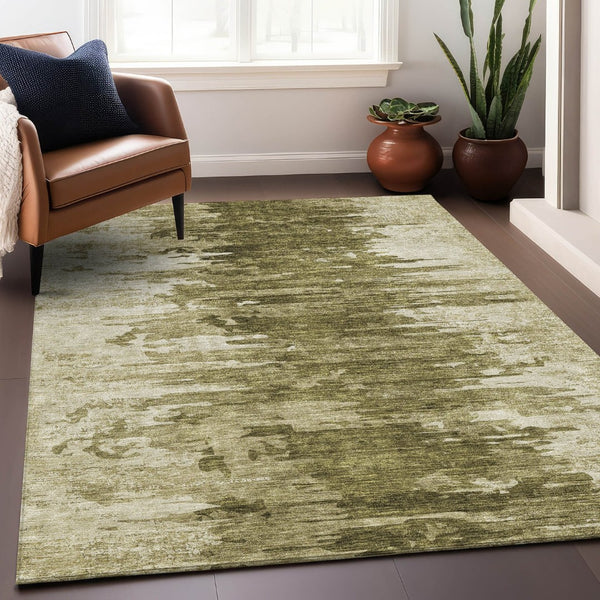 HomeRoots 10' X 14' Coffee and Ivory Abstract Area Rug - Stylish, Washable, UV-Protected for Busy Homes! 656981