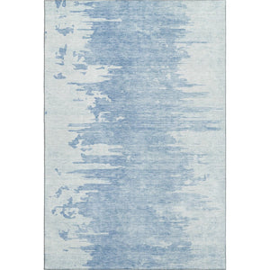 HomeRoots 5' X 8' Sky Blue & Ivory Abstract Area Rug – Washable, UV-Protected, Soft, Modern Design for Any Space 656983