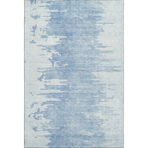 HomeRoots 5' X 8' Sky Blue & Ivory Abstract Area Rug – Washable, UV-Protected, Soft, Modern Design for Any Space 656983