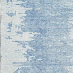 HomeRoots 5' X 8' Sky Blue & Ivory Abstract Area Rug – Washable, UV-Protected, Soft, Modern Design for Any Space 656983