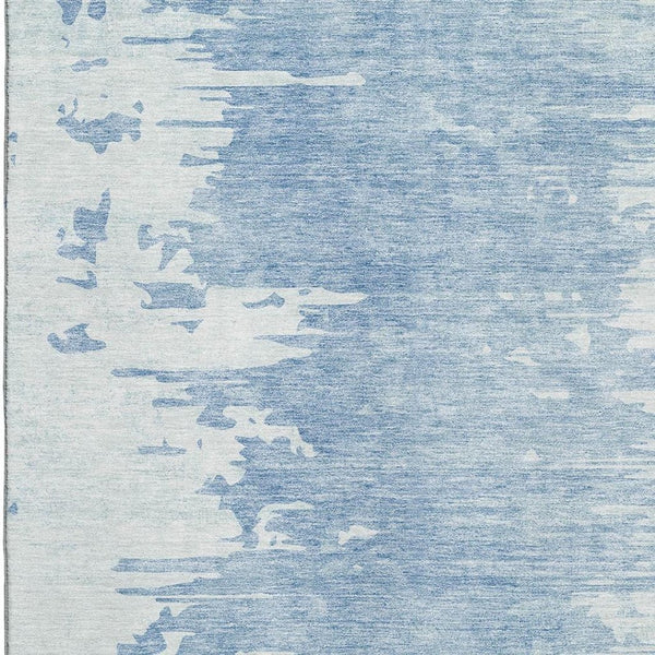 HomeRoots 5' X 8' Sky Blue & Ivory Abstract Area Rug – Washable, UV-Protected, Soft, Modern Design for Any Space 656983
