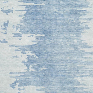 HomeRoots 8' X 10' Sky Blue & Ivory Abstract Washable Area Rug – Durable, UV-Protected, Perfect for Busy Homes 656985