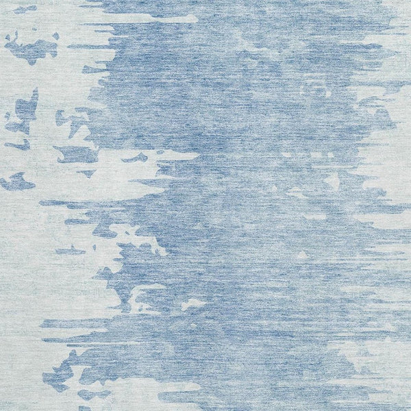 HomeRoots 8' X 10' Sky Blue & Ivory Abstract Washable Area Rug – Durable, UV-Protected, Perfect for Busy Homes 656985