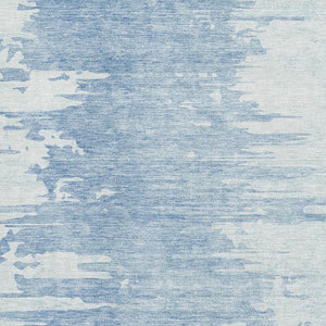 HomeRoots 10' X 14' Sky Blue & Ivory Abstract Rug - Washable, UV-Protected, Stain-Resistant for Busy Homes 656987