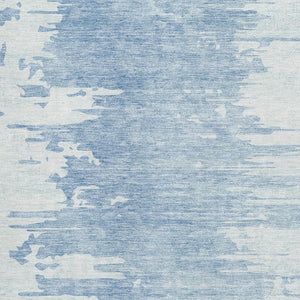 HomeRoots 10' X 14' Sky Blue & Ivory Abstract Rug - Washable, UV-Protected, Stain-Resistant for Busy Homes 656987
