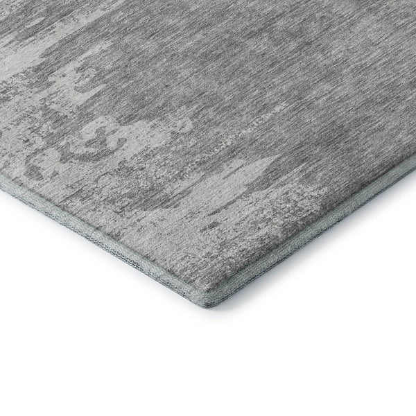 HomeRoots 9' X 12' Silver And Gray Abstract Washable Area Rug - Stylish, Durable, Pet-Friendly, UV Protected! 656992