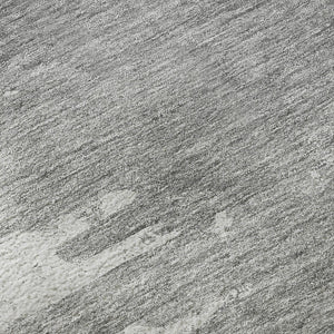 HomeRoots 9' X 12' Silver And Gray Abstract Washable Area Rug - Stylish, Durable, Pet-Friendly, UV Protected! 656992