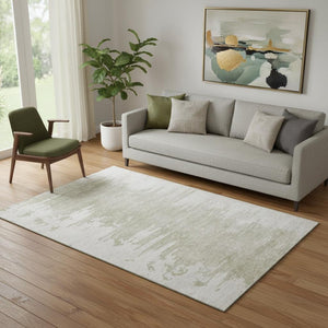 HomeRoots 5' X 8' Taupe And Ivory Abstract Area Rug - Durable, Washable, UV-Protected for Busy Homes! 656995