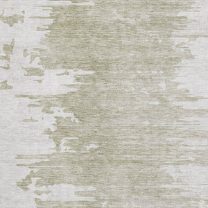 HomeRoots 8' X 10' Taupe and Ivory Abstract Washable Area Rug - Durable, UV-Protected, Easy-Care Design! 656997