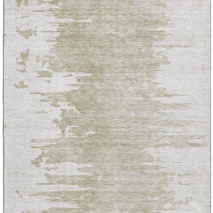 HomeRoots 8' X 10' Taupe and Ivory Abstract Washable Area Rug - Durable, UV-Protected, Easy-Care Design! 656997