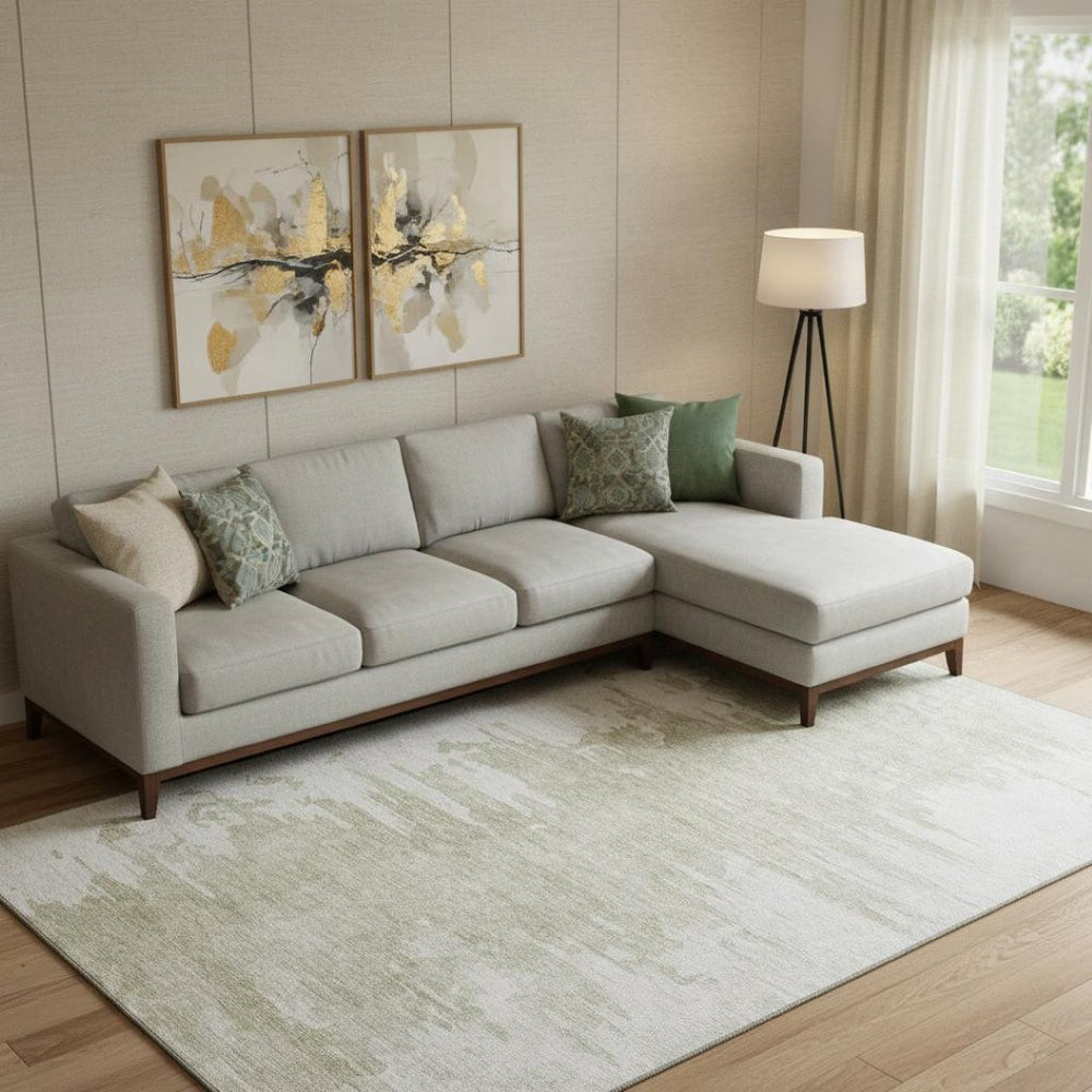 HomeRoots 9' X 12' Taupe and Ivory Washable Area Rug with UV Protection - Durable, Stylish, and Easy Care! 656998