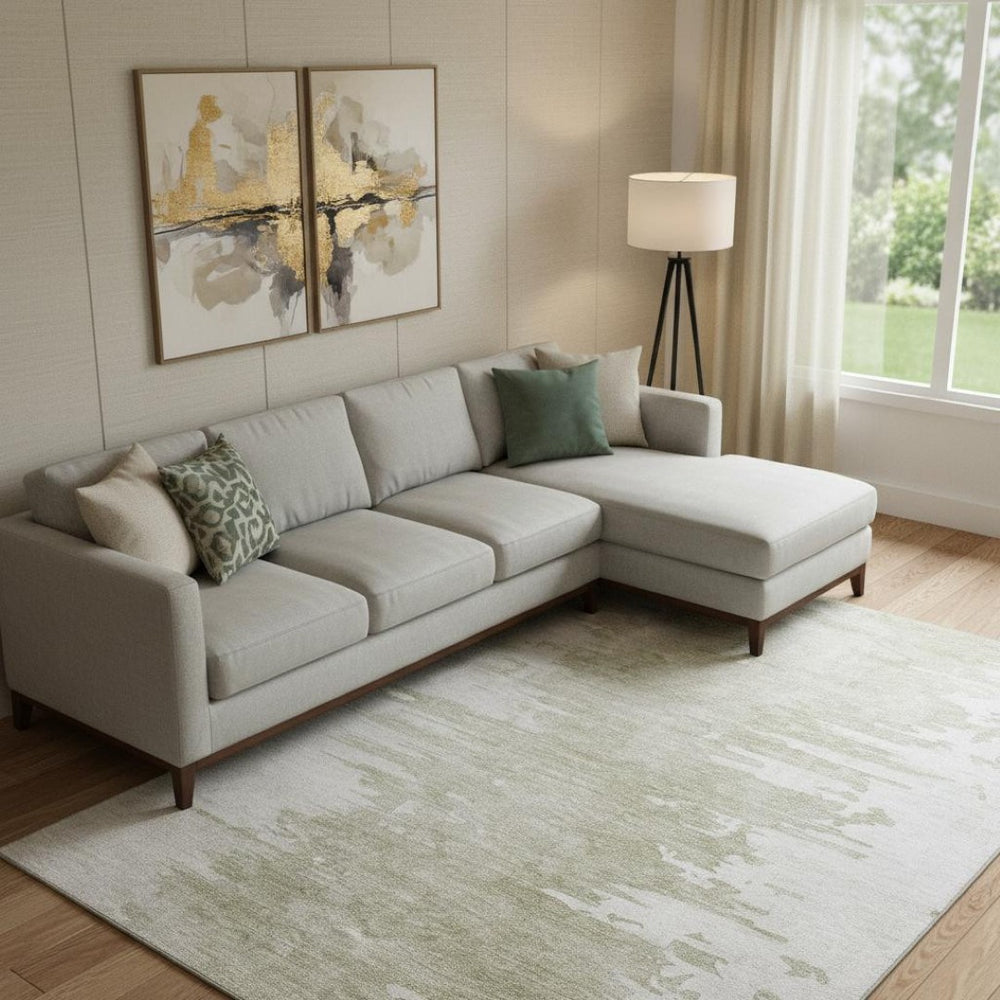 HomeRoots 10' Taupe and Ivory Abstract Washable Area Rug with UV Protection – Perfect for Busy Homes & Style 656999