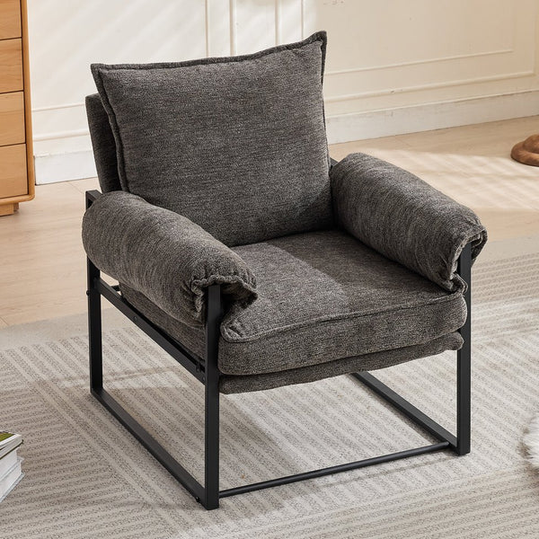 English Elm Adjustable ergonomic recliner chair with 6-position 90°–180° support for lumbar comfort and versatile use Gray W2311P357153