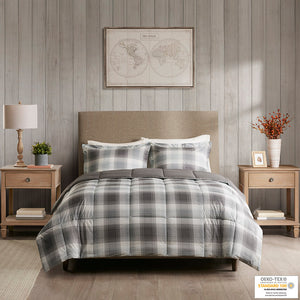 Woolrich Woodsman Lodge/Cabin Softspun Down Alternative Comforter Mini Set WR10-1511 Grey