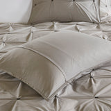 INK+IVY Masie Transitional 3 Piece Elastic Embroidered Cotton Comforter Set II10-1045 Gray