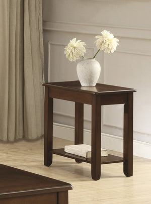 English Elm Contemporary Chairside Table with Open Shelf and Deep Finish for Living Room Style and Functionality Cherry 27.5 L x 19 W x 7 H B011P297458