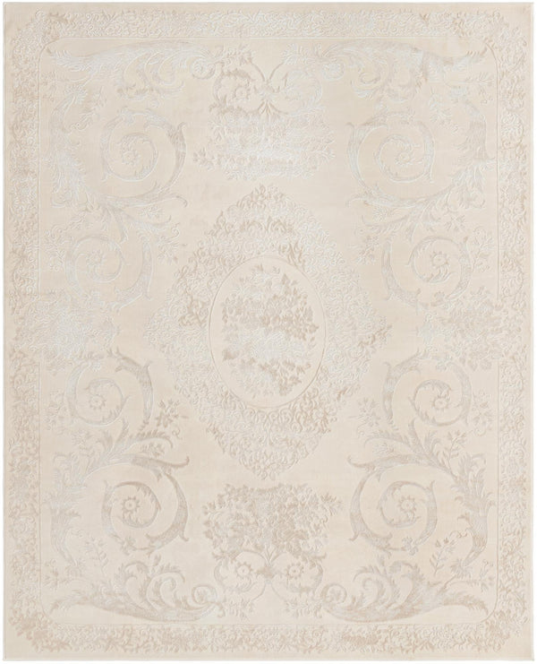 Unique Loom Finsbury Diana Machine Made Botanical Rug Ivory, Beige 7' 10" x 10' 0"