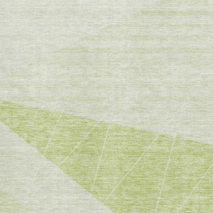 HomeRoots 8' X 10' Artichoke Green Geometric Washable Area Rug with UV Protection for High-Traffic Spaces 657009