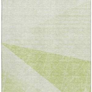 HomeRoots 8' X 10' Artichoke Green Geometric Washable Area Rug with UV Protection for High-Traffic Spaces 657009
