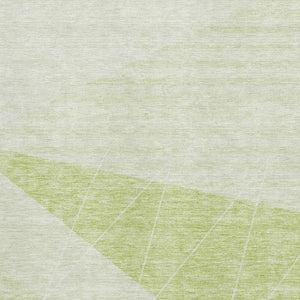 HomeRoots 10' X 14' Artichoke Green Geometric Area Rug - Washable, Stain Resistant, UV Protected for Busy Homes 657011