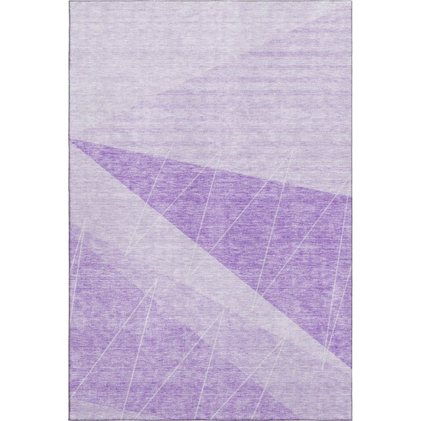 HomeRoots 5' X 8' Modern Lavender & Ivory Geometric Area Rug - Washable, UV Protected & Pet-Friendly Design 657025