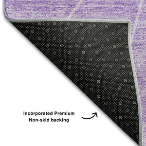 HomeRoots 5' X 8' Modern Lavender & Ivory Geometric Area Rug - Washable, UV Protected & Pet-Friendly Design 657025