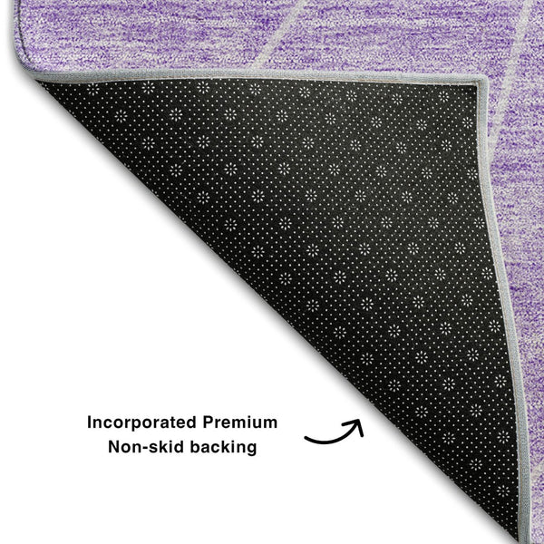 HomeRoots 5' X 8' Modern Lavender & Ivory Geometric Area Rug - Washable, UV Protected & Pet-Friendly Design 657025