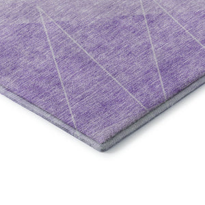 HomeRoots 5' X 8' Modern Lavender & Ivory Geometric Area Rug - Washable, UV Protected & Pet-Friendly Design 657025