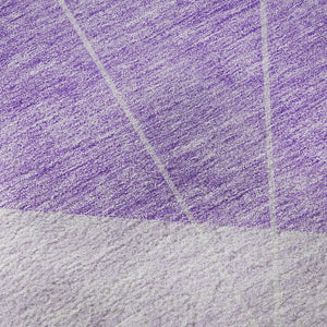 HomeRoots 5' X 8' Modern Lavender & Ivory Geometric Area Rug - Washable, UV Protected & Pet-Friendly Design 657025