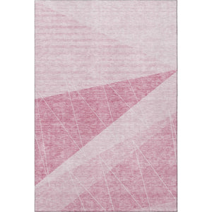 HomeRoots 8' X 10' Pink And Ivory Geometric Area Rug – Washable, UV Protected, Soft & Stain Resistant Design! 657033