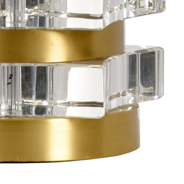 Wildwood Layers Of Luxe Lamp — Stacked Crystal Table Lamp With Antique Brass Finish, 32" Height For Elegant Ambient Lighting 65704
