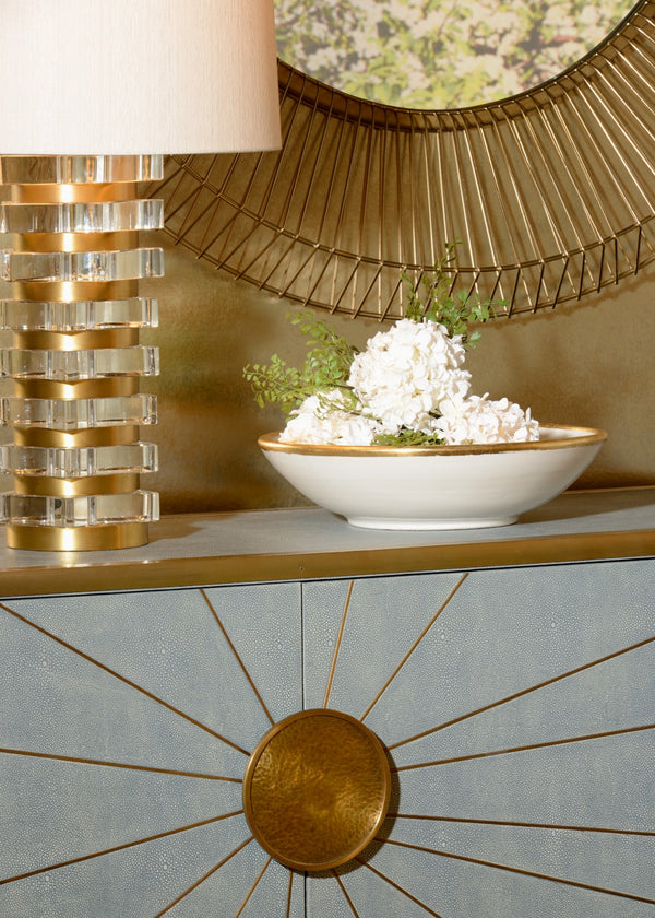 Wildwood Layers Of Luxe Lamp — Stacked Crystal Table Lamp With Antique Brass Finish, 32" Height For Elegant Ambient Lighting 65704