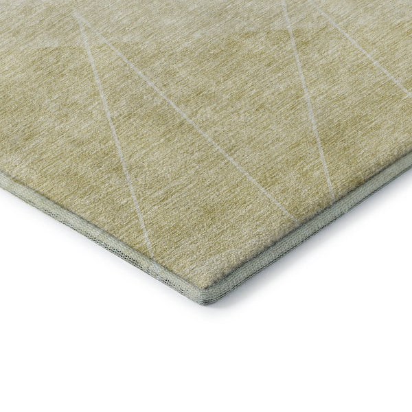HomeRoots 5' X 8' Wheat & Ivory Geometric Area Rug - Stylish, Washable, UV-Protected, Pet-Friendly Design 657049