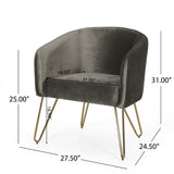 Christopher Knight Home® - Noble House - Grelton Modern Glam Velvet Club Chair with Hairpin Legs