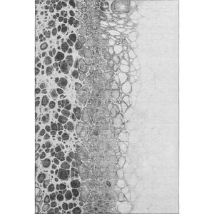 HomeRoots 8' X 10' Gray and Silver Abstract Washable Area Rug - Stylish, Durable, Stain-Resistant, UV Protected! 657069