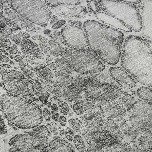 HomeRoots 8' X 10' Gray and Silver Abstract Washable Area Rug - Stylish, Durable, Stain-Resistant, UV Protected! 657069